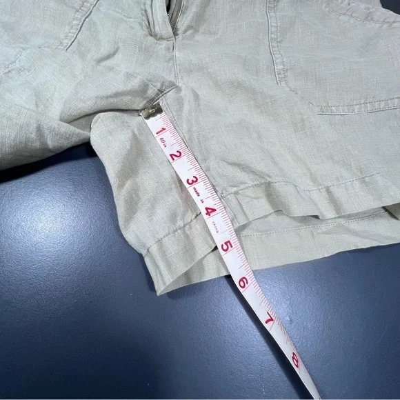 Tommy Bahama 100% Linen Khaki Shorts Size 6 | Leigh Fit Low Rise - Picture 7 of 12
